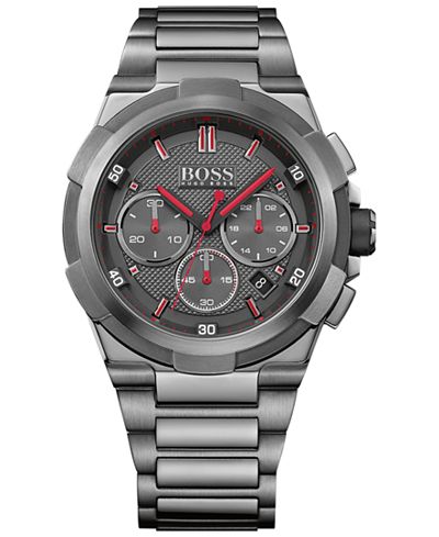 BOSS Hugo Boss Men's Chronograph Supernova Black Ion-Plated Stainless Steel Bracelet Watch 46mm 1513361
