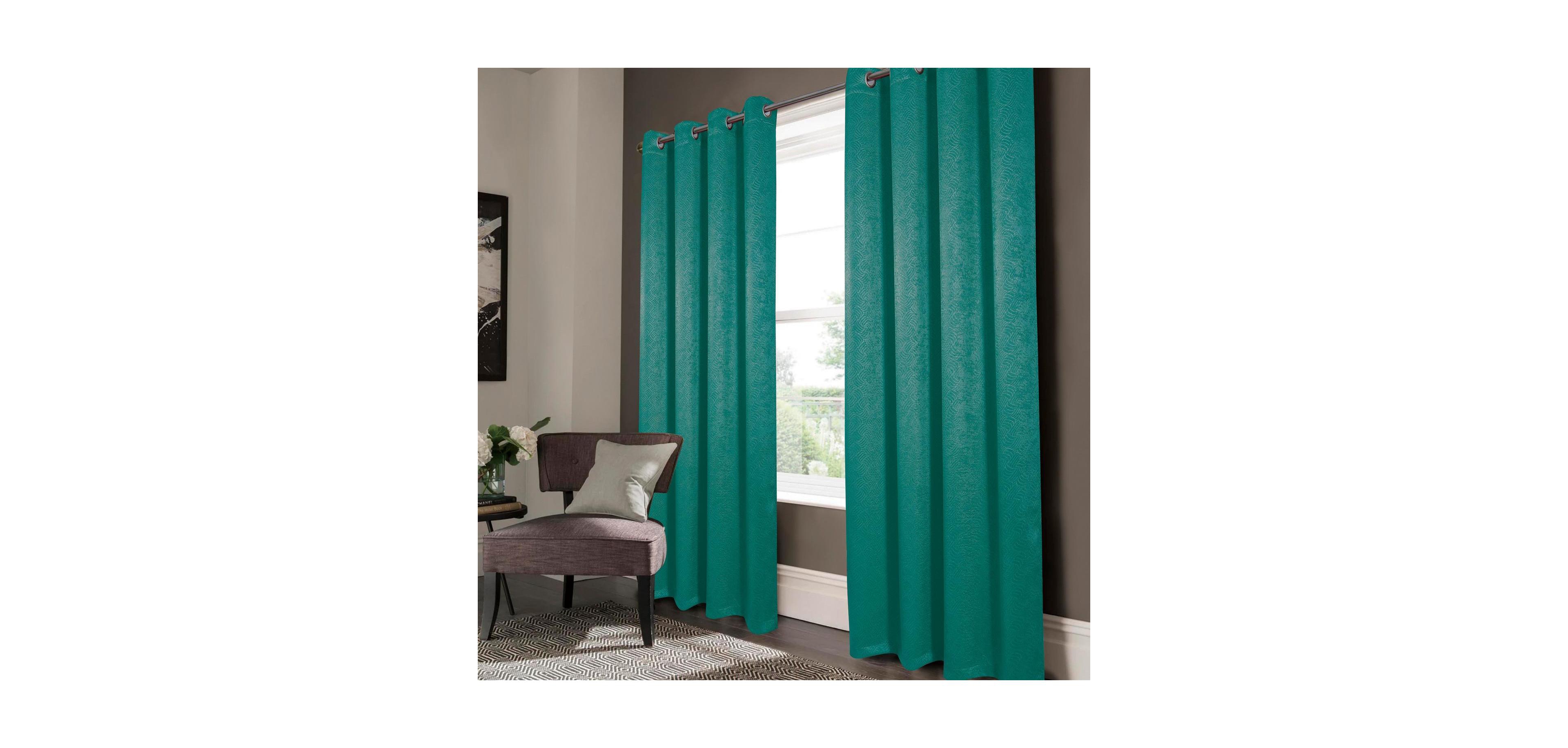 Rt Designers Collection Rt Designers Nellie Embossed Blackout Grommet Panel - 52x84", Teal.