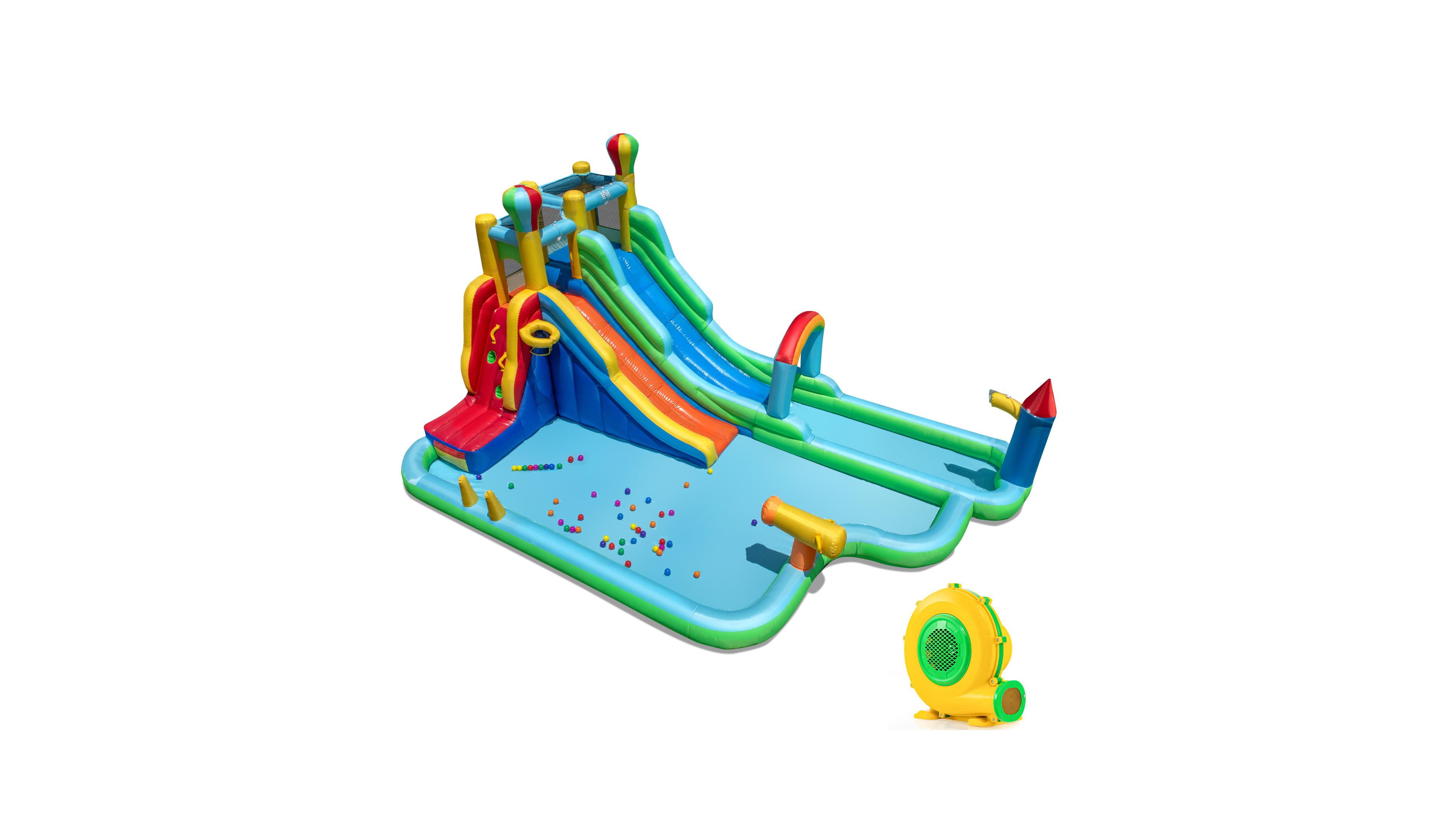 Sugift Inflatable Water Slide Park Giant Bounce House with 950W Blower