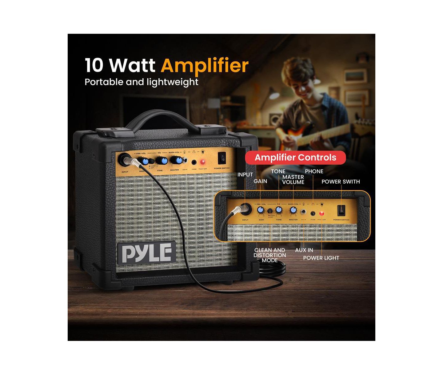 Детские игрушки Pyle 6-String Electric Guitar Beginner Starter Kit, Ages 11+, цвет: Зелёный — фото 4
