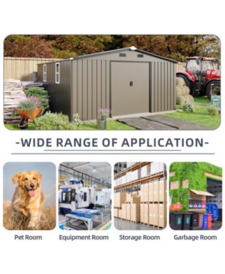  Campcraft 10x12ft Steel Storage Shed w/ Windows - 2 Colors