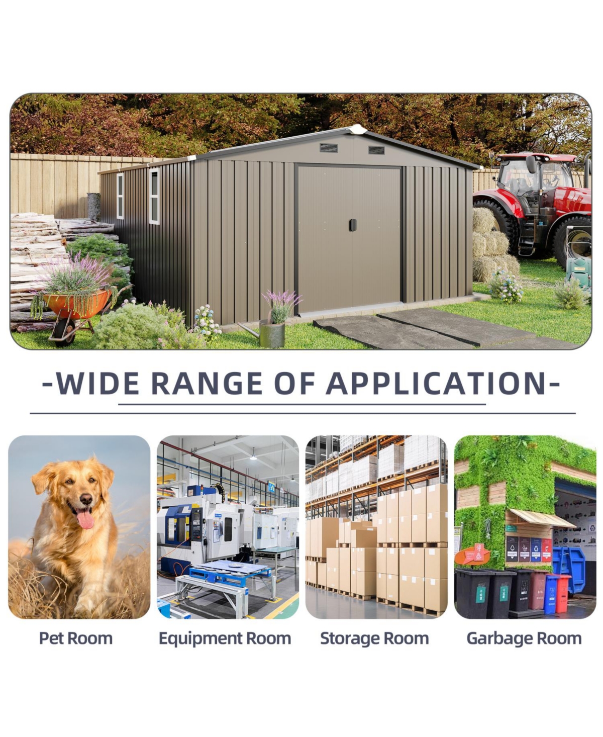 Streamdale Furniture Campcraft 10x12ft Steel Storage Shed w/ Windows - 2 Colors