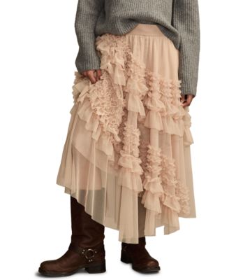 Lucky Brand - Women's Mesh Ruffle Maxi Skirt