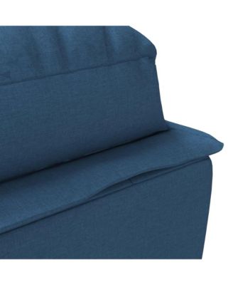 Chaise Lounge Blue Fabric (100% polyester), Plywood, Chromed Steel