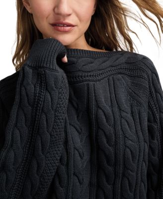 Women's Boat Neck Cable Sweater