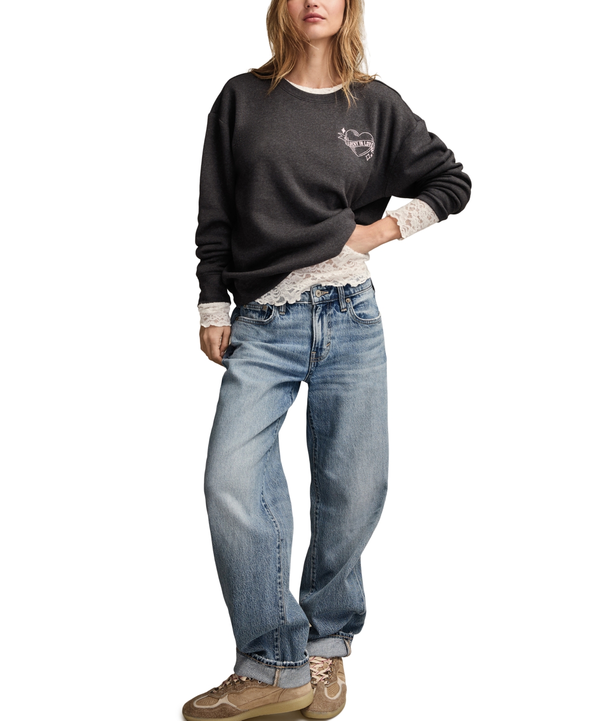 Lucky Brand Women's Valentine Crewneck Sweatshirt