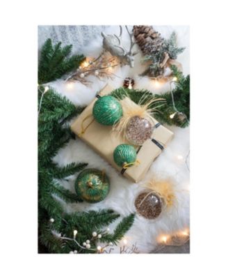 Streamdale 4.7" Glass Christmas Ball Ornaments Decorative Hanging Tree Ornaments Set of 4