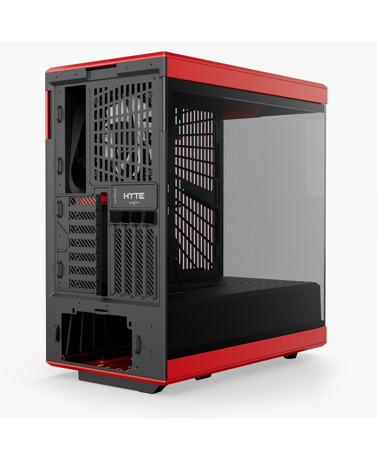 Hyte Y40 S-Tier Aesthetic Panoramic Tempered Glass Atx Mid-Tower Gaming Computer Case, Red