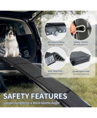 63" Folding Dog Ramp for Car - Non-Slip Wide 250LBS