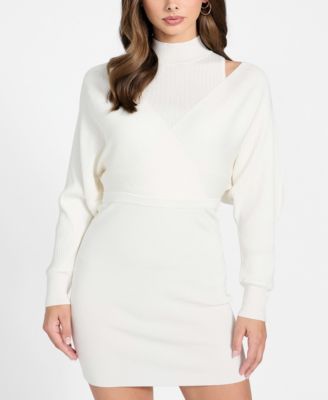 Women's Long-Sleeve Dolman Anita Rib Bodycon Dress