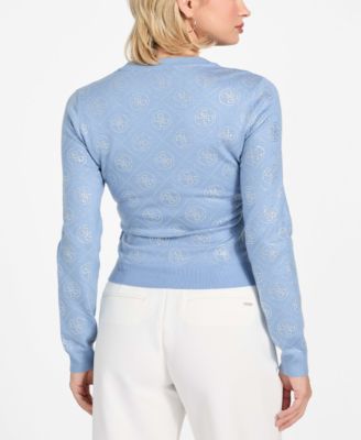 Women's Long-Sleeve Crewneck Rhinestones 4G Sweater