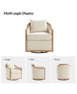 Wifred Farmhouse Rattan Solid Wood Armchair