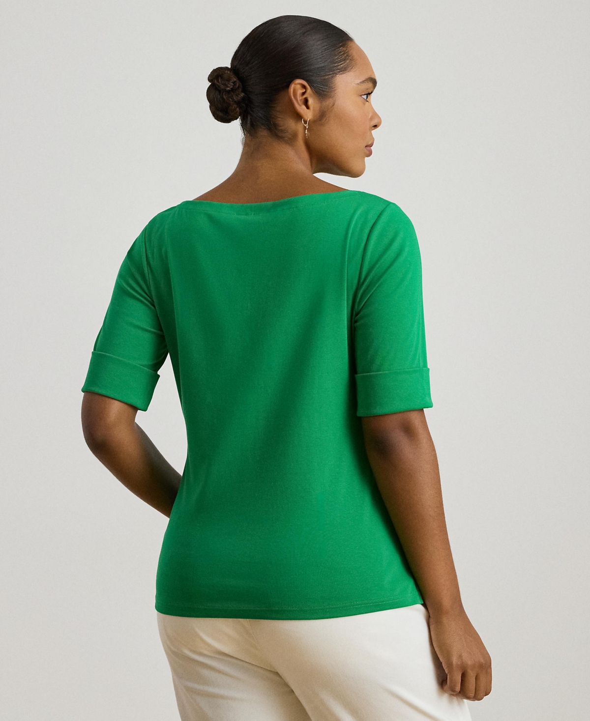 Lauren Ralph Plus Boat Neck T-Shirt