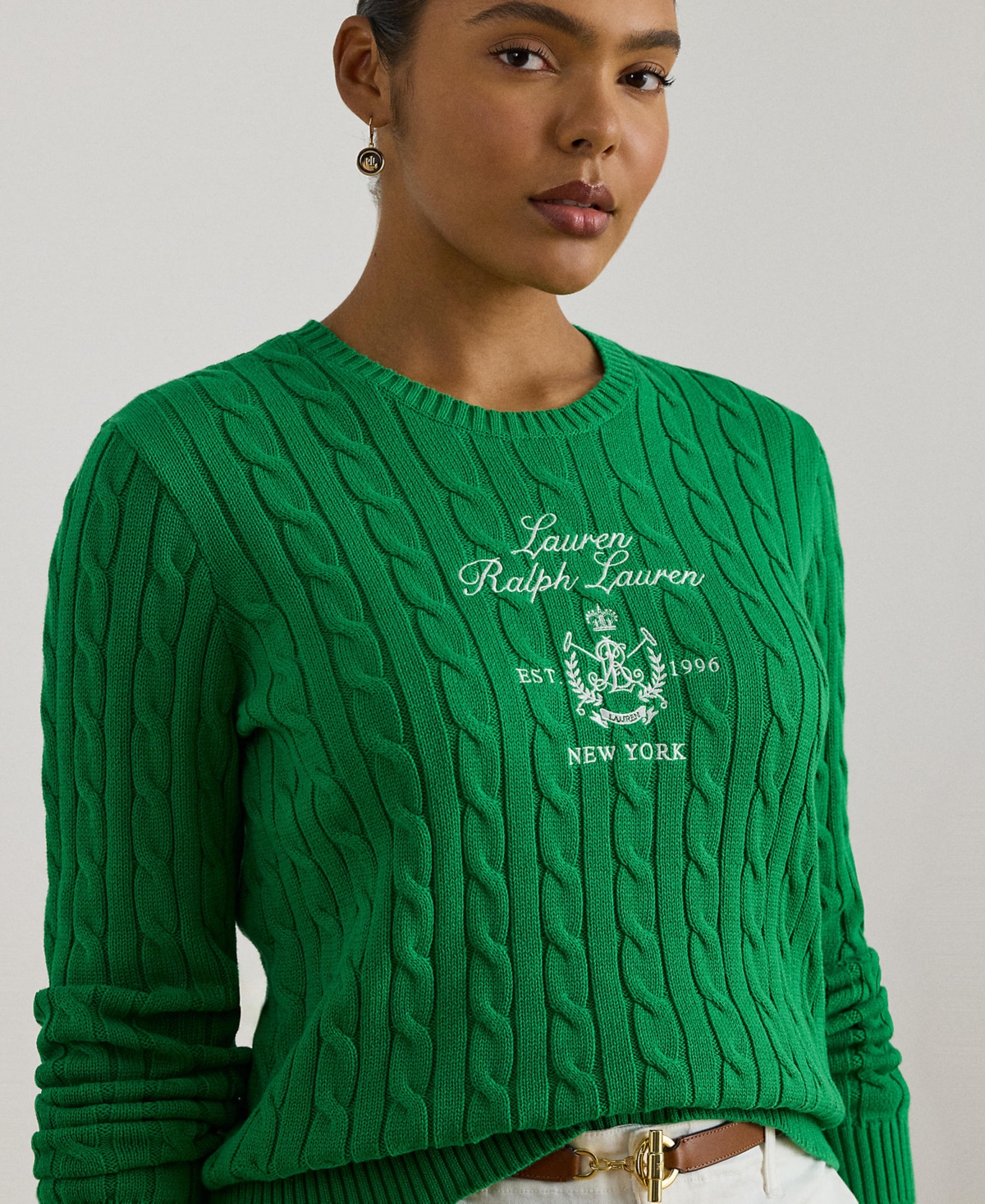Ralph Lauren Plus Size Embroidered-crest Crewneck Sweater