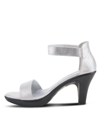 Women's IDOL Pearlized Faux Leather Ankle Strap Dress Sandals