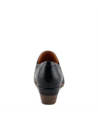 Women s JULANEAH Embossed Slip-On Shooties with Elastic Fit and Block Heel