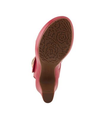 Women's DADE Metallic Button Platform Sandals with Adjustable Straps