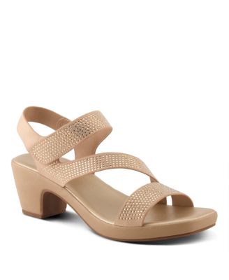 Women's YADIEL Crystal Strap Low Block Heel Sandals