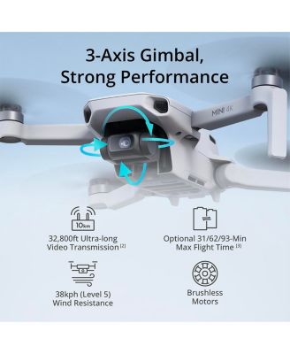 Mini 4K, Drone with 4K UHD Camera for Adults, Under 249 g, 10km Video Transmission, Auto Return, Wind Resistance, 1 Battery for 31-Min Max