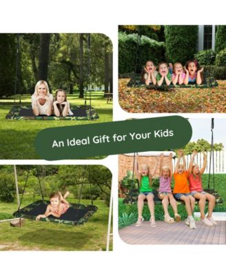 60 Inches Platform Tree Swing Outdoor with 2 Hanging Straps-Camouflage