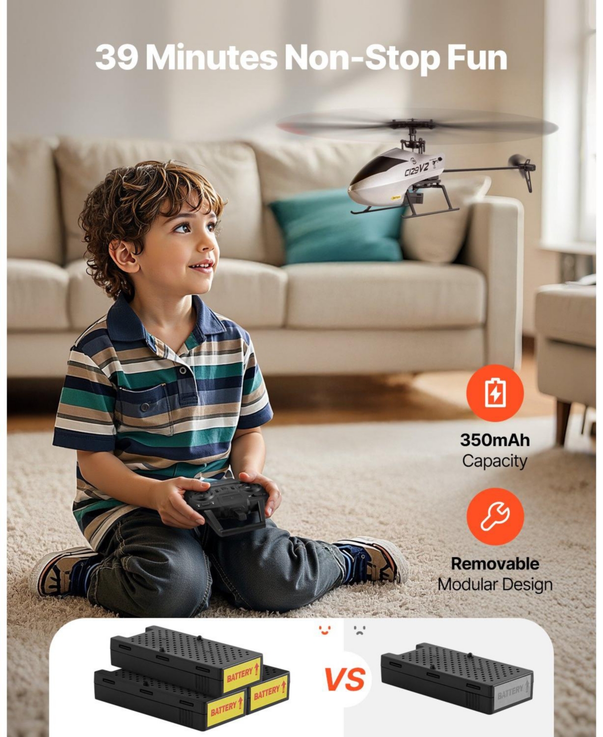 Mecale 2.4GHz Single-Propeller Rc Helicopter with Gyro and One-Key Takeoff/Landing