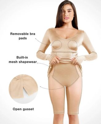 Women's Shapewear Shine Long Sleeve Cut-Out Hourglass Maxi Dress