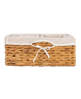Wicker Basket Set, 3 Pieces, 1 Large and 2 Small Water Hyacinth Baskets