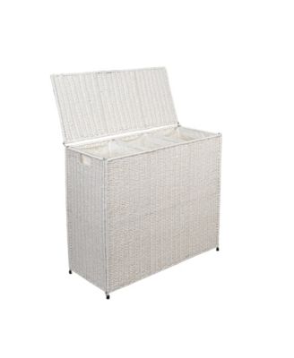 3 Compartment Wicker Laundry Sorter