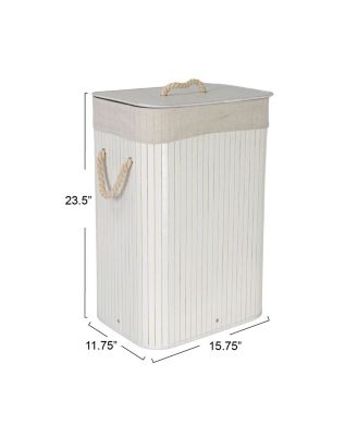 Bamboo Laundry Hamper with Rope Handles, 19-Gallons