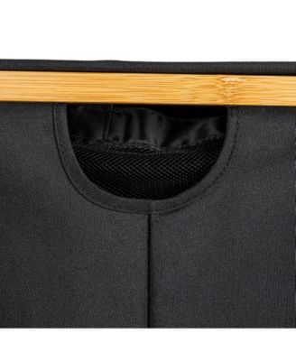 Sleek Laundry Hamper with Dual Mesh Liners and Lid, Black