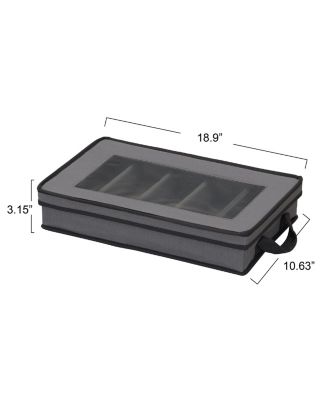 Windowed Flatware Storage Chest, Gray