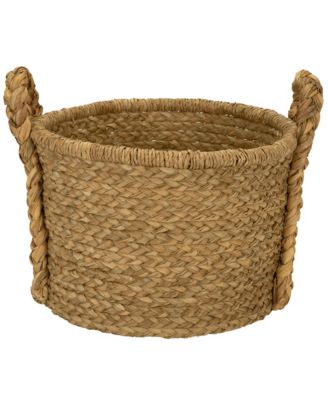 Large Wicker Storage Basket, Floor Basket with Braided Handles