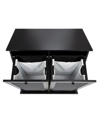 Tilt-out Cabinet Laundry Sorter with Shutter Front, Black