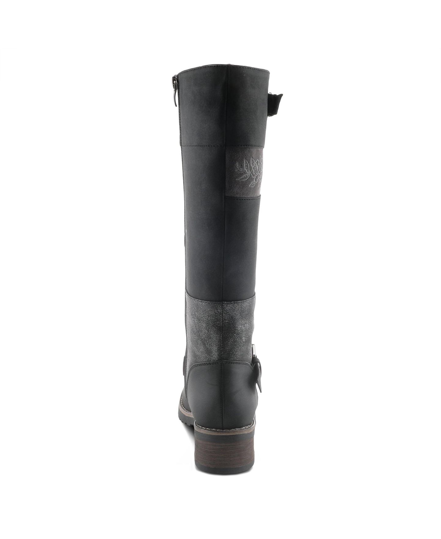 Женские ботинки Patrizia Collage Patchwork Knee-High Boots with Embroidery and Buckle Accents, цвет: Чёрный разноцветный — фото 5