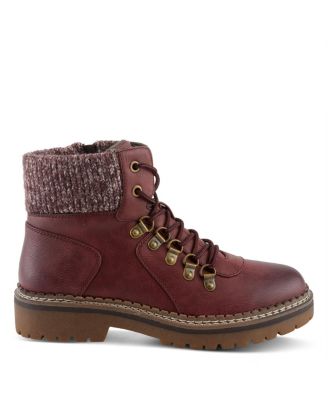 Women's Hiker-Inspired Sweater Collar Lug Sole Boot