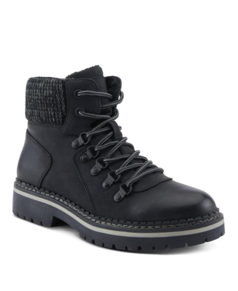 Женские ботинки Patrizia Hiker-Inspired Sweater Collar Lug Sole Boot, цвет: Чёрный