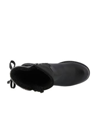 Women s DAWNA Sculpted Heel Booties with Faux Wool Shaft and Back Lace Detail