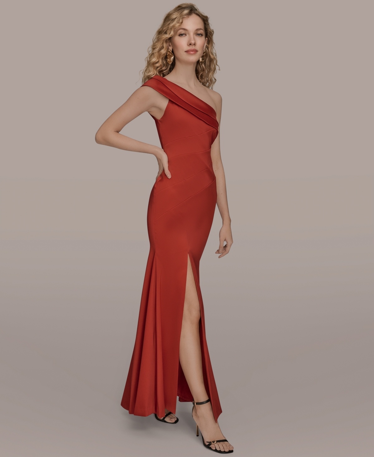 Donna Karan New York Women's One-Shoulder Maxi Dress