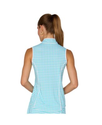 G Lifestyle Sleeveless Piping Mock Neck Top