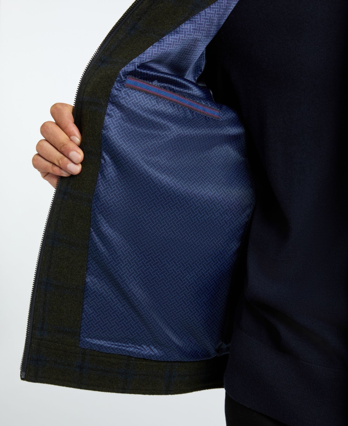 Мужская куртка Ted by Ted Baker Shirt Collar, цвет: Оливковый / Синий — фото 4