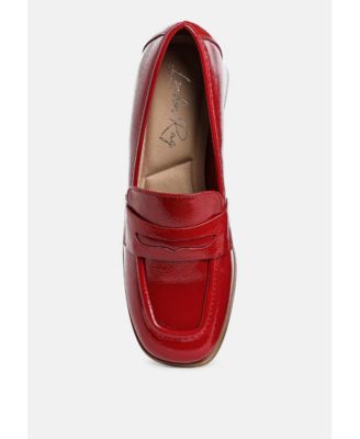 Womens Umdoni Penny Strap Block Heel Loafers