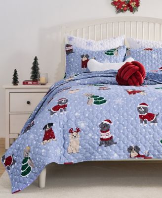 Winter Whiskers Holiday 3-Pc. Quilt Set, Full/Queen