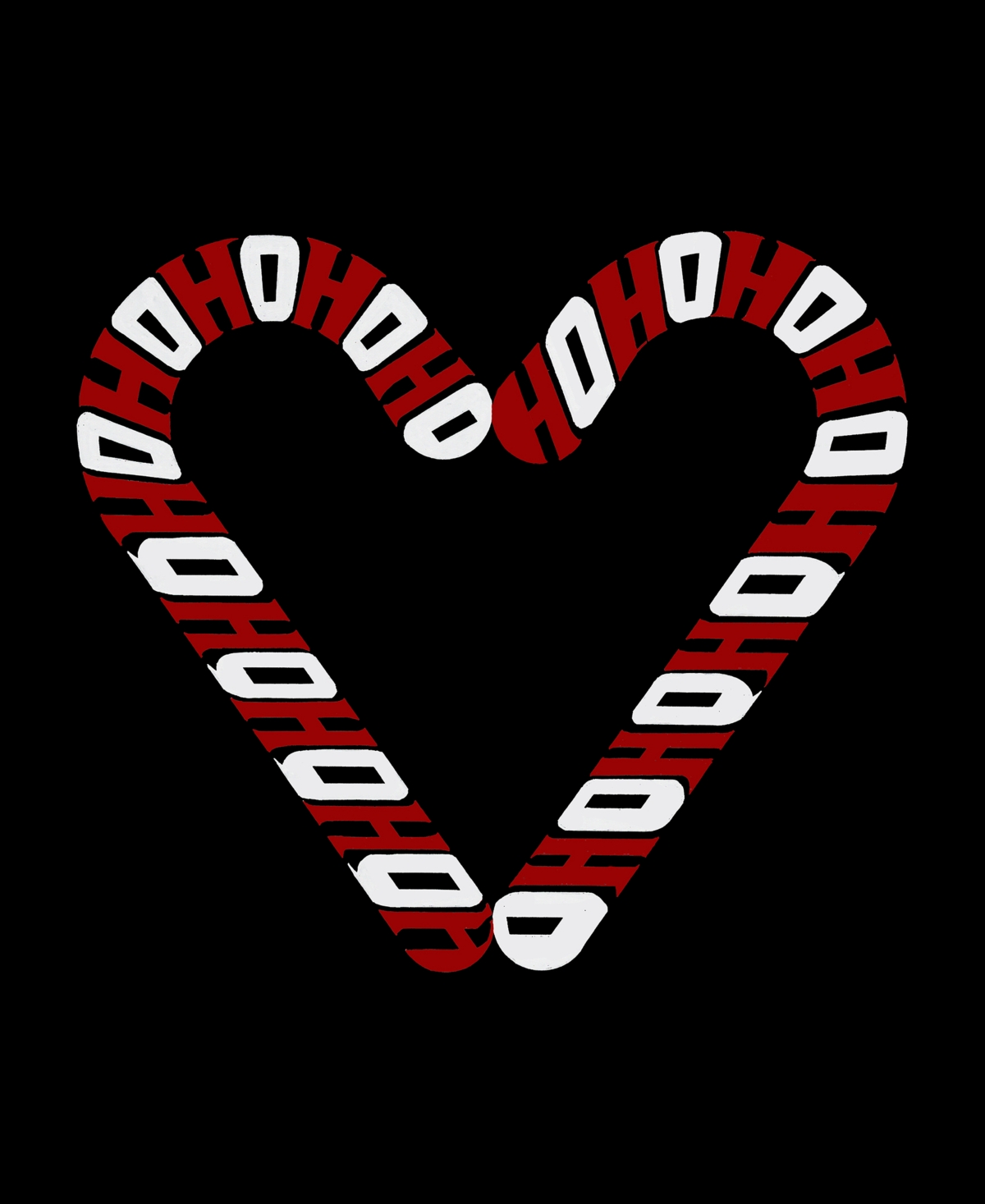 La Pop Art Women's Candy Canes Word Art V-neck T-shirt In Black