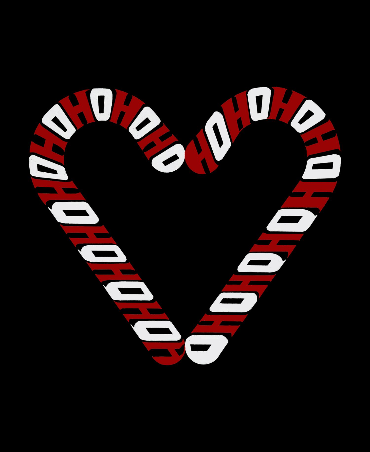 Women's Candy Canes Word Art V-Neck T-Shirt