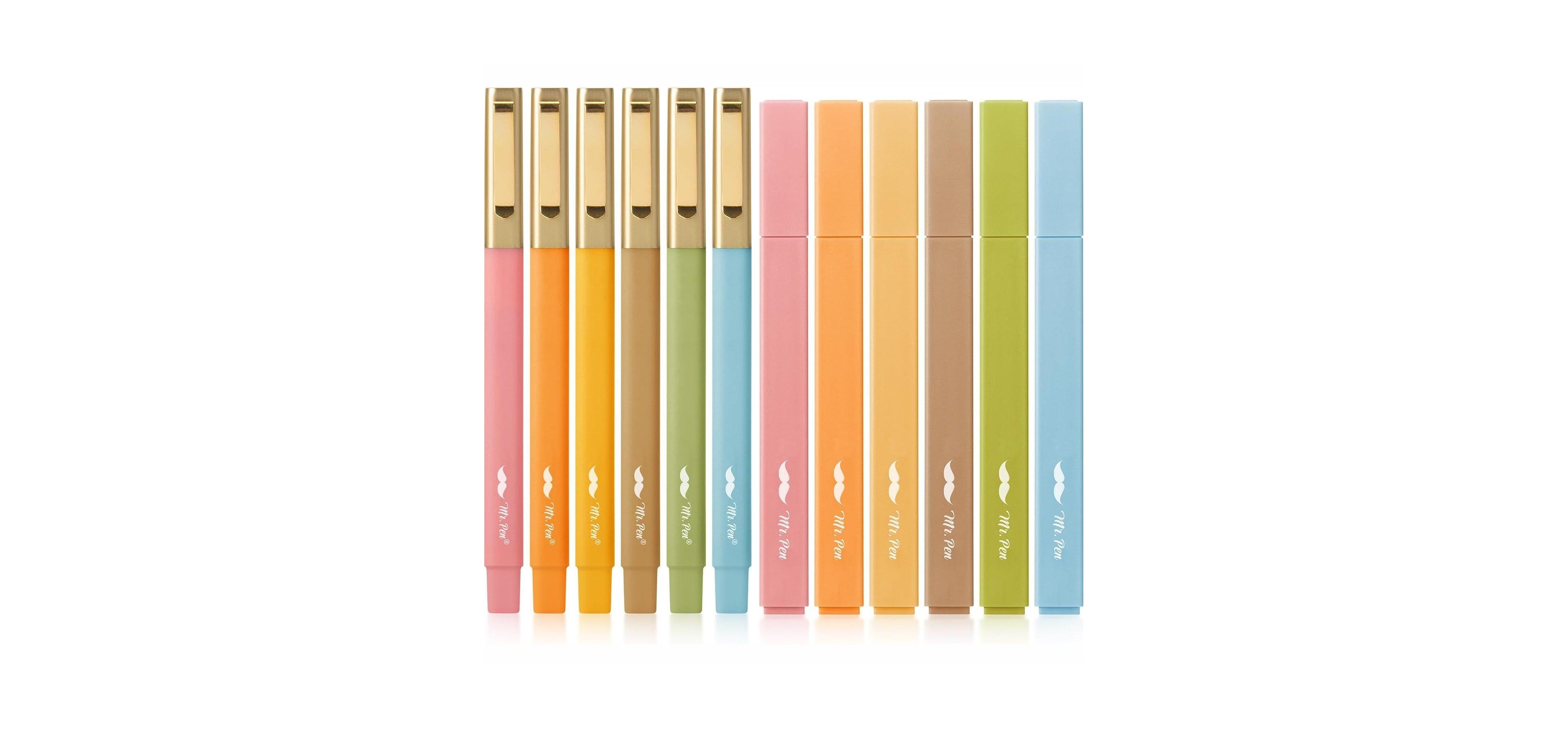Mr. Pen Aesthetic Highlighter and Pen No Bleed, 12 Pack, Pastel Color