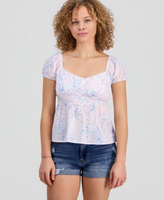 Juniors' Cotton Babydoll Top