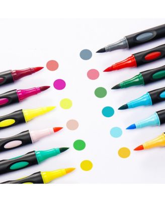 24 Colors Dual-Ended Marker Set, Waterproof Paint Pens Perfect for Glass, Plastic, Paper, Ceramics and Scrapbook Supplies