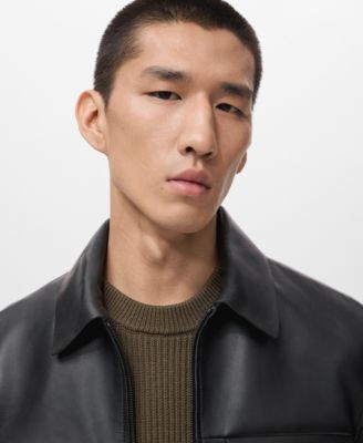 Men's Leather Pockets Jacket