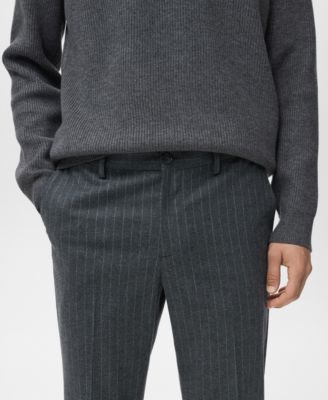 Men's Pinstripe Cotton Slim-Fit Pants