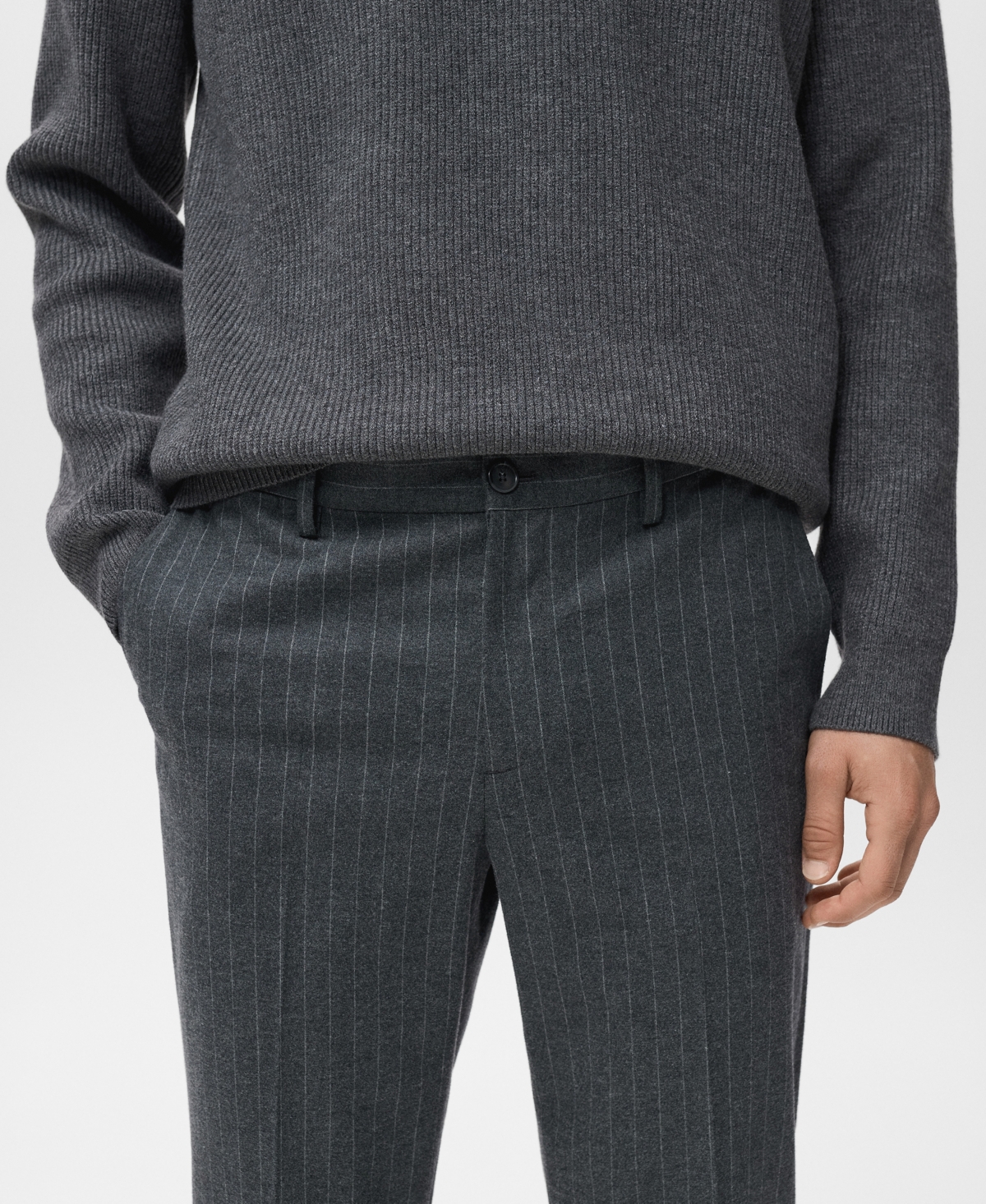 Mango Men's Pinstripe Cotton Slim-Fit Pants